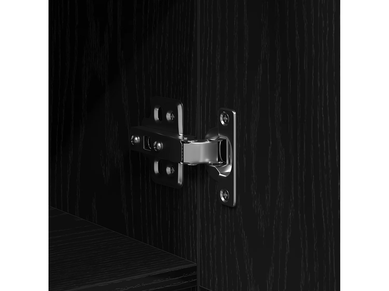 Meuble TV Noir Chêne 150x30x50 cm Bois d'ingénierie