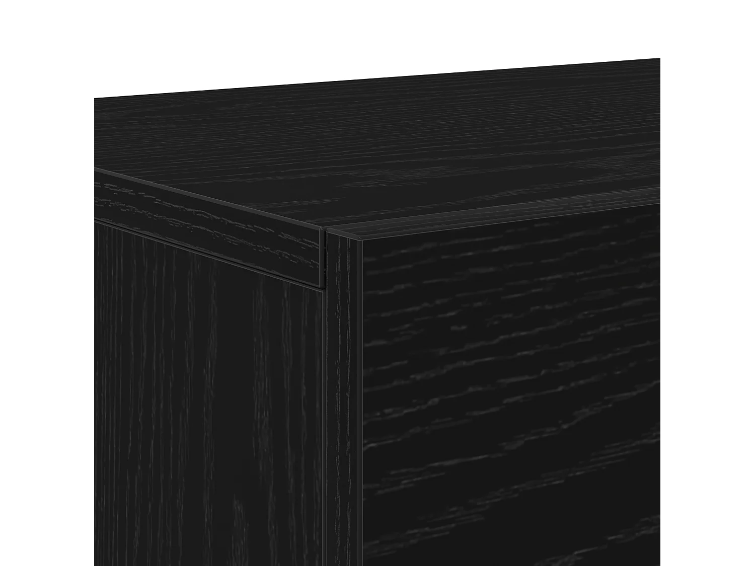 Meuble TV Noir Chêne 150x30x50 cm Bois d'ingénierie