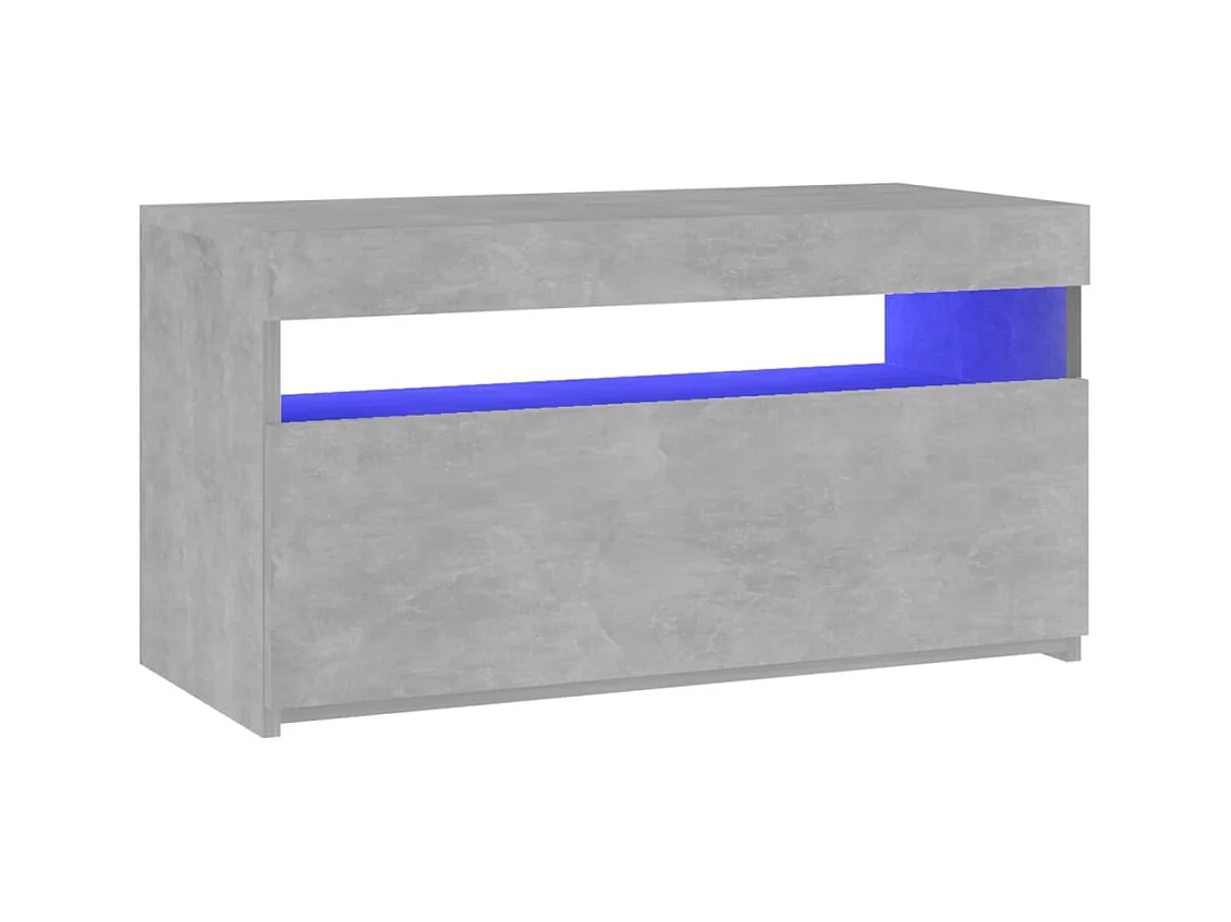 Mobile TV con luci LED Grigio cemento 75x35x40 cm