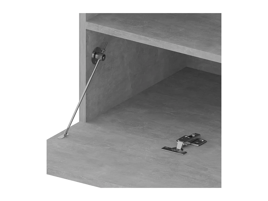 Mobile TV con luci LED Grigio cemento 75x35x40 cm