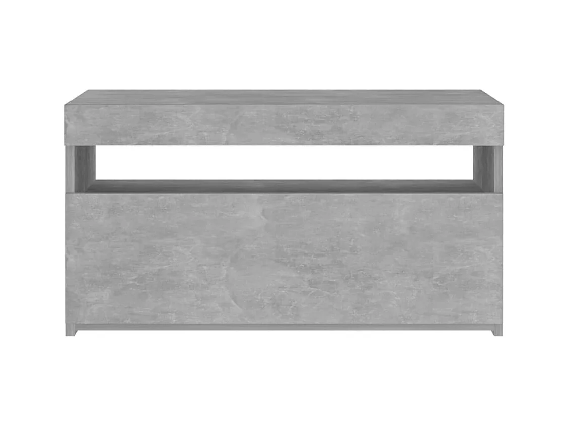 Mobile TV con luci LED Grigio cemento 75x35x40 cm