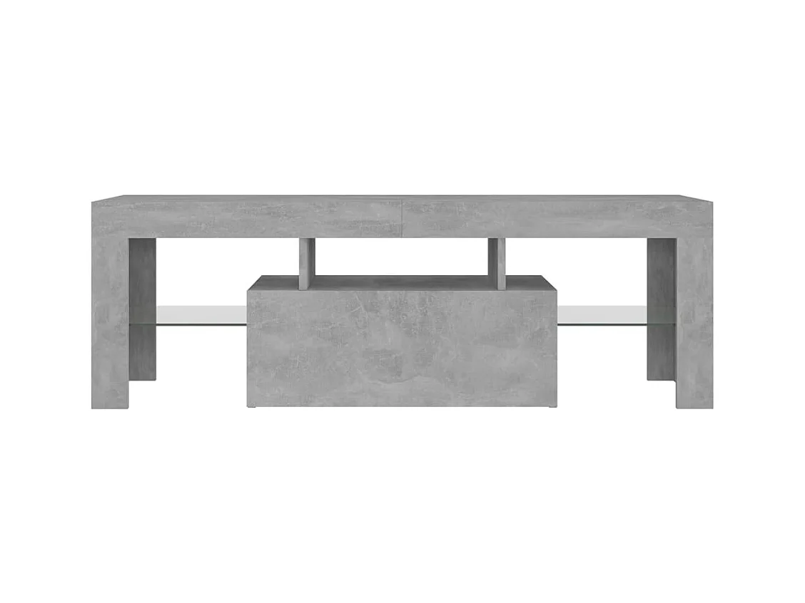 Meuble TV avec lumières LED gris béton 120x35x40 cm