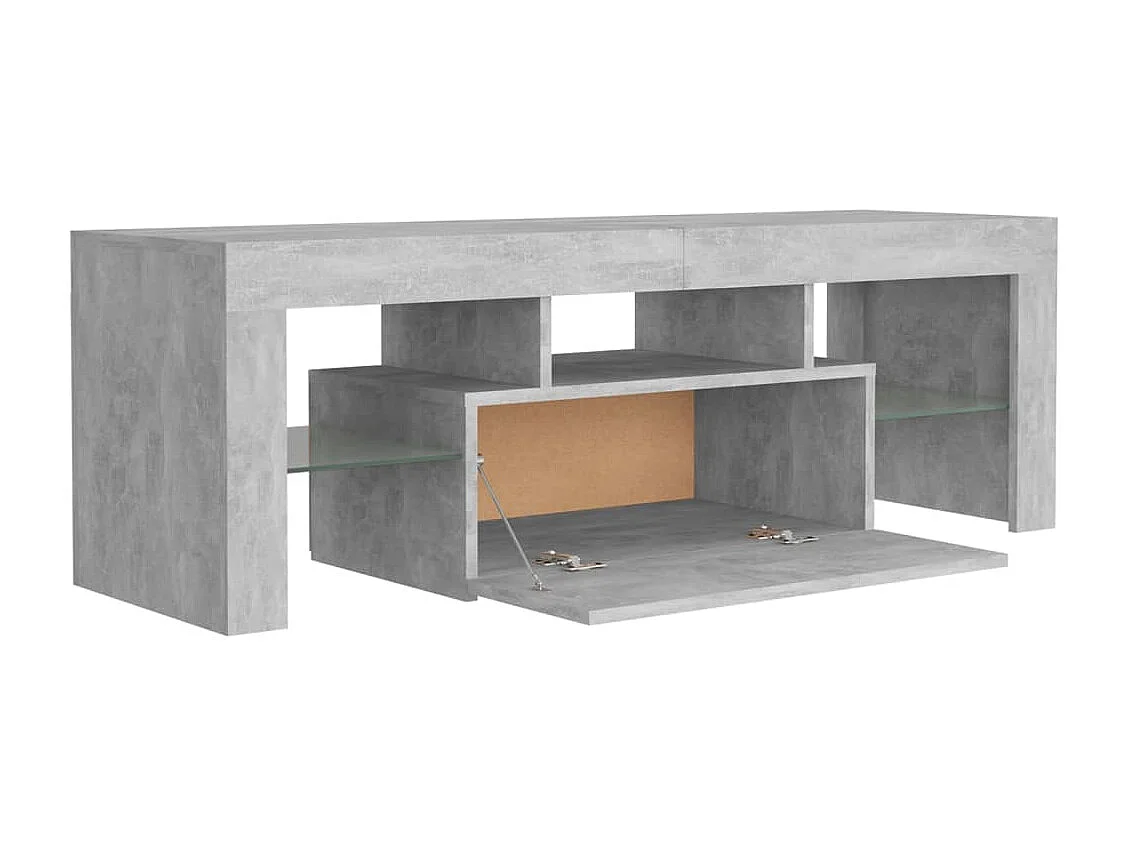 Betongrauer TV-Schrank mit LED-Leuchten 120x35x40 cm
