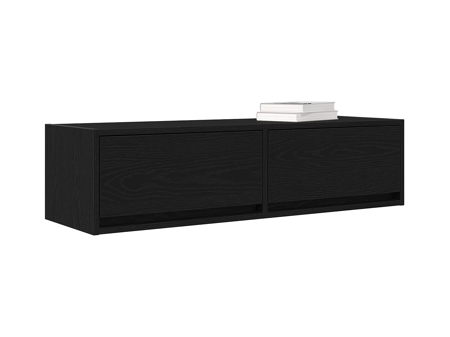 Meuble TV Noir Chêne 100x31x25,5 cm Bois d'ingénierie