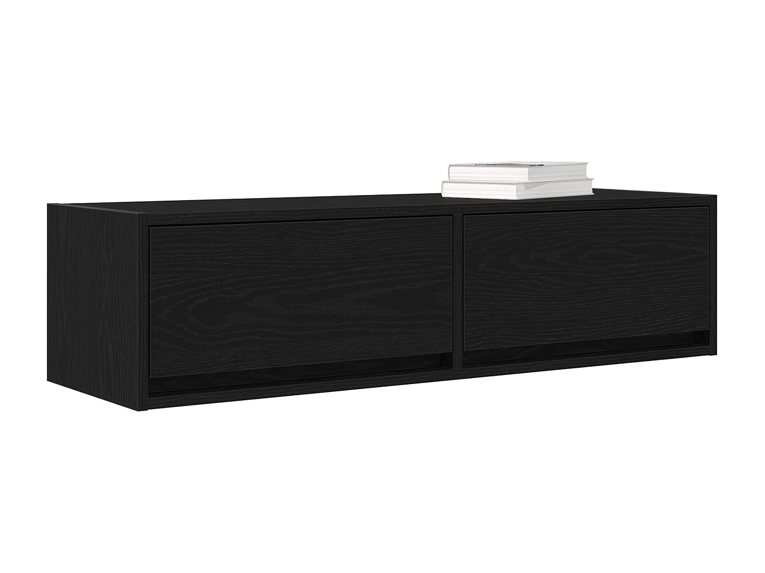 Meuble TV Noir Chêne 100x31x25,5 cm Bois d'ingénierie