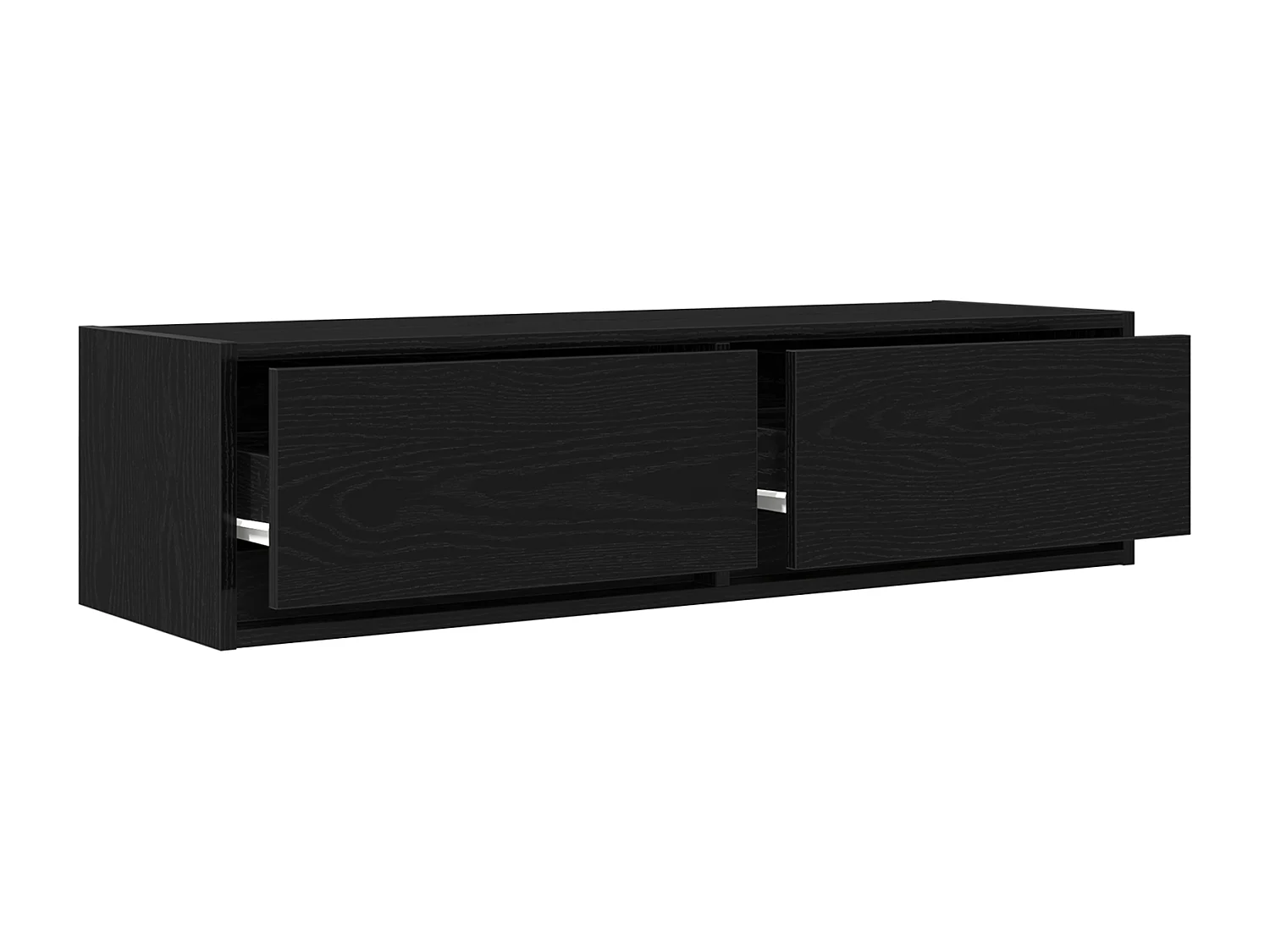 Zwarte eiken tv-kast 100x31x25,5 cm bewerkt hout
