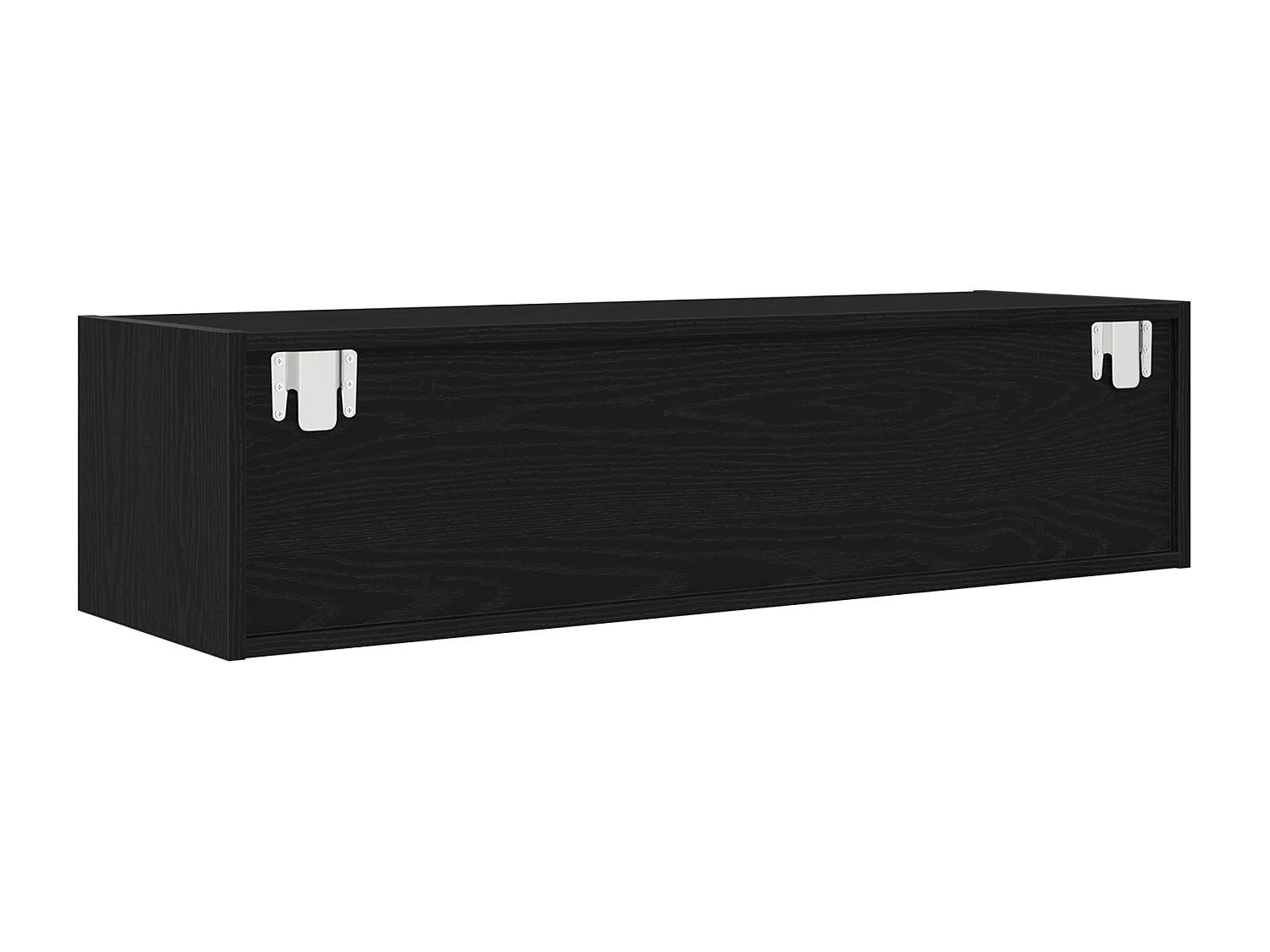Zwarte eiken tv-kast 100x31x25,5 cm bewerkt hout