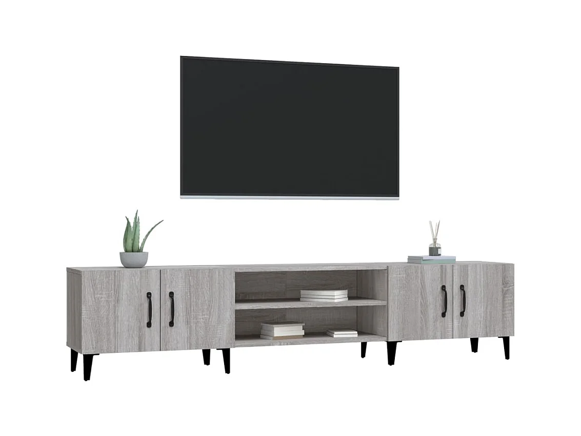 Meuble TV sonoma gris 180x31,5x40 cm bois d'ingénierie