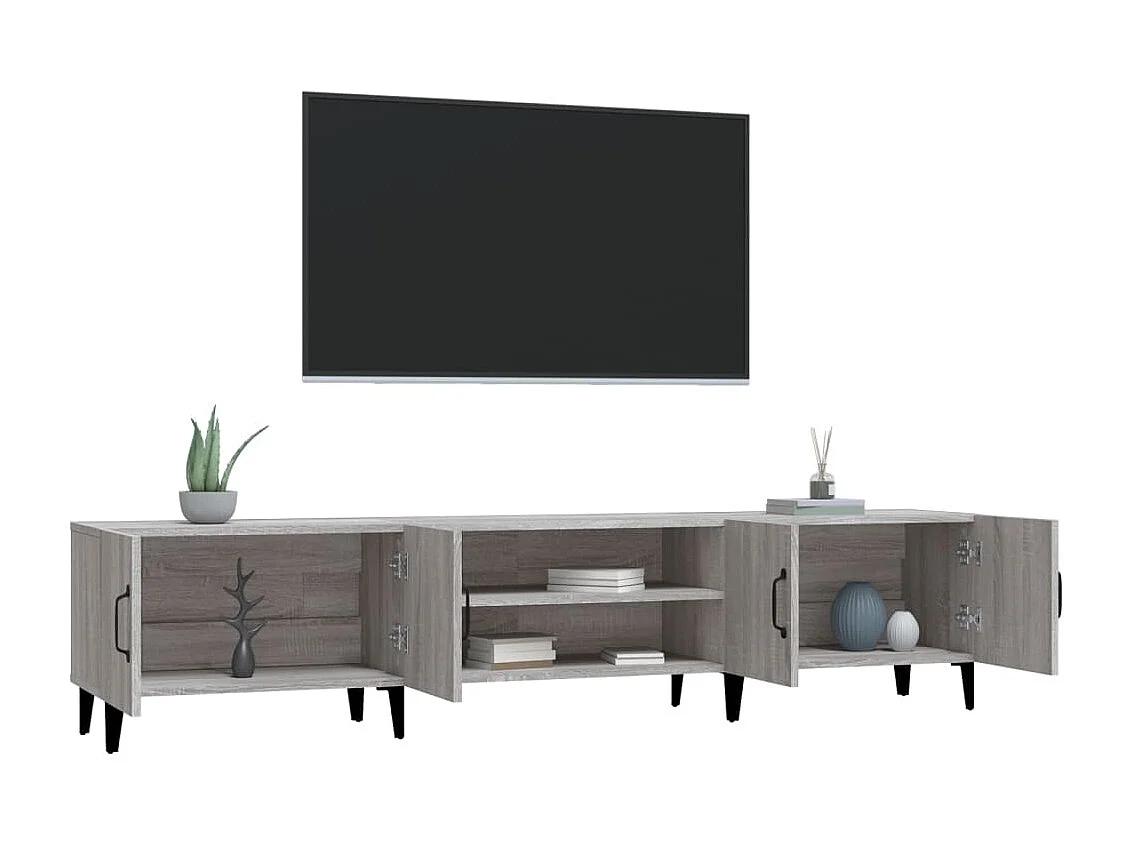 Meuble TV sonoma gris 180x31,5x40 cm bois d'ingénierie