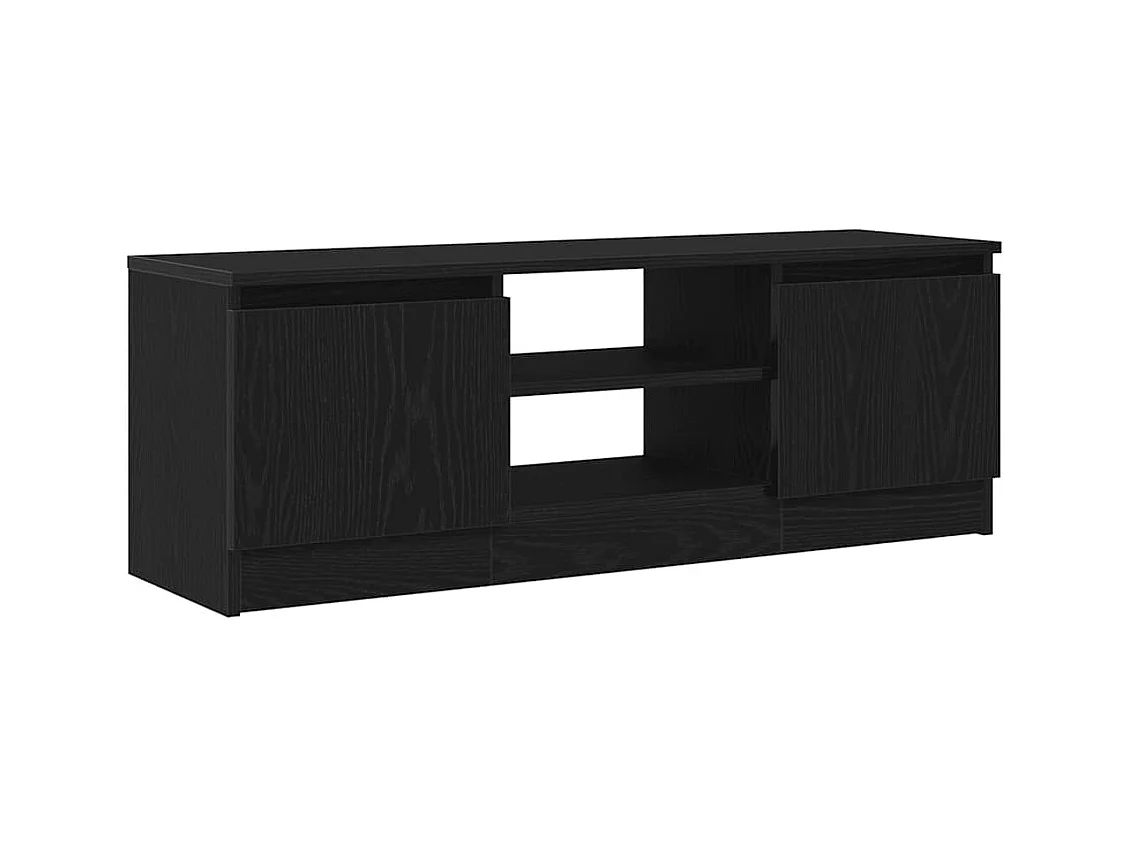 Meuble TV chêne noir 102x30x36 cm bois d'ingénierie