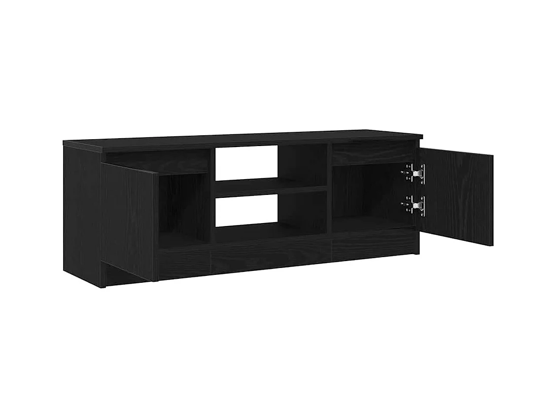 Meuble TV chêne noir 102x30x36 cm bois d'ingénierie