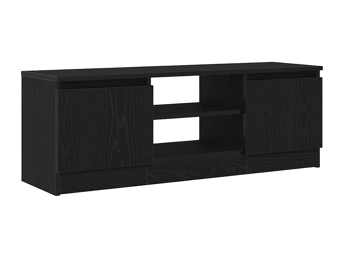 Meuble TV chêne noir 102x30x36 cm bois d'ingénierie