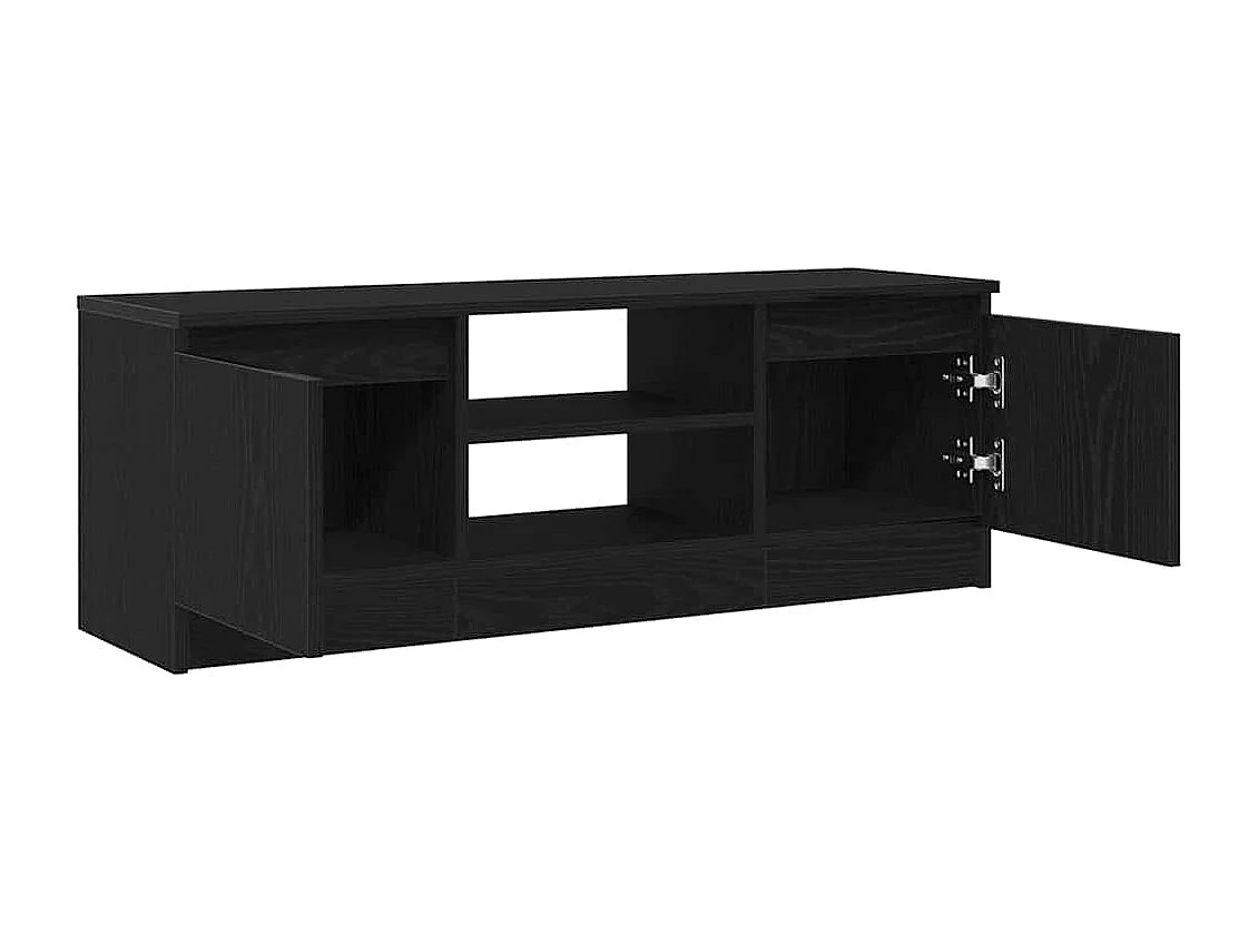 Meuble TV chêne noir 102x30x36 cm bois d'ingénierie