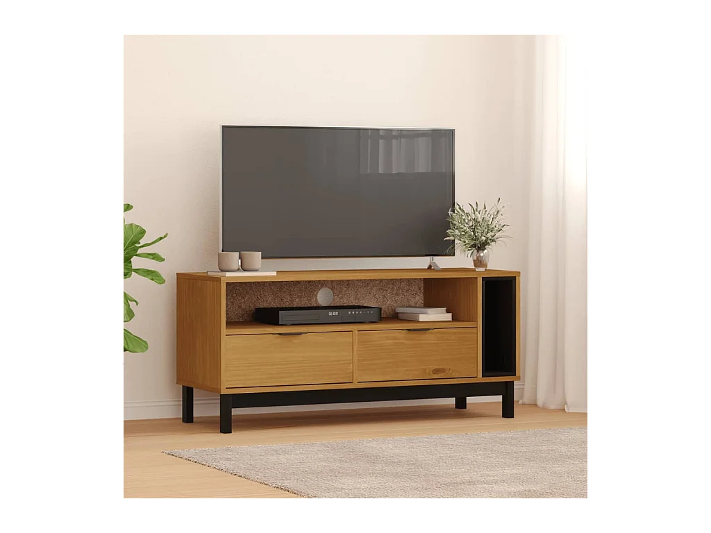 Meuble TV  110x40x50 cm bois massif de pin