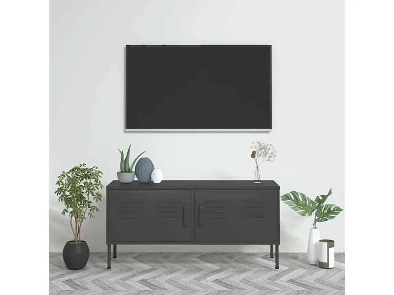 Mueble de TV antracita 105x35x50 cm Acero