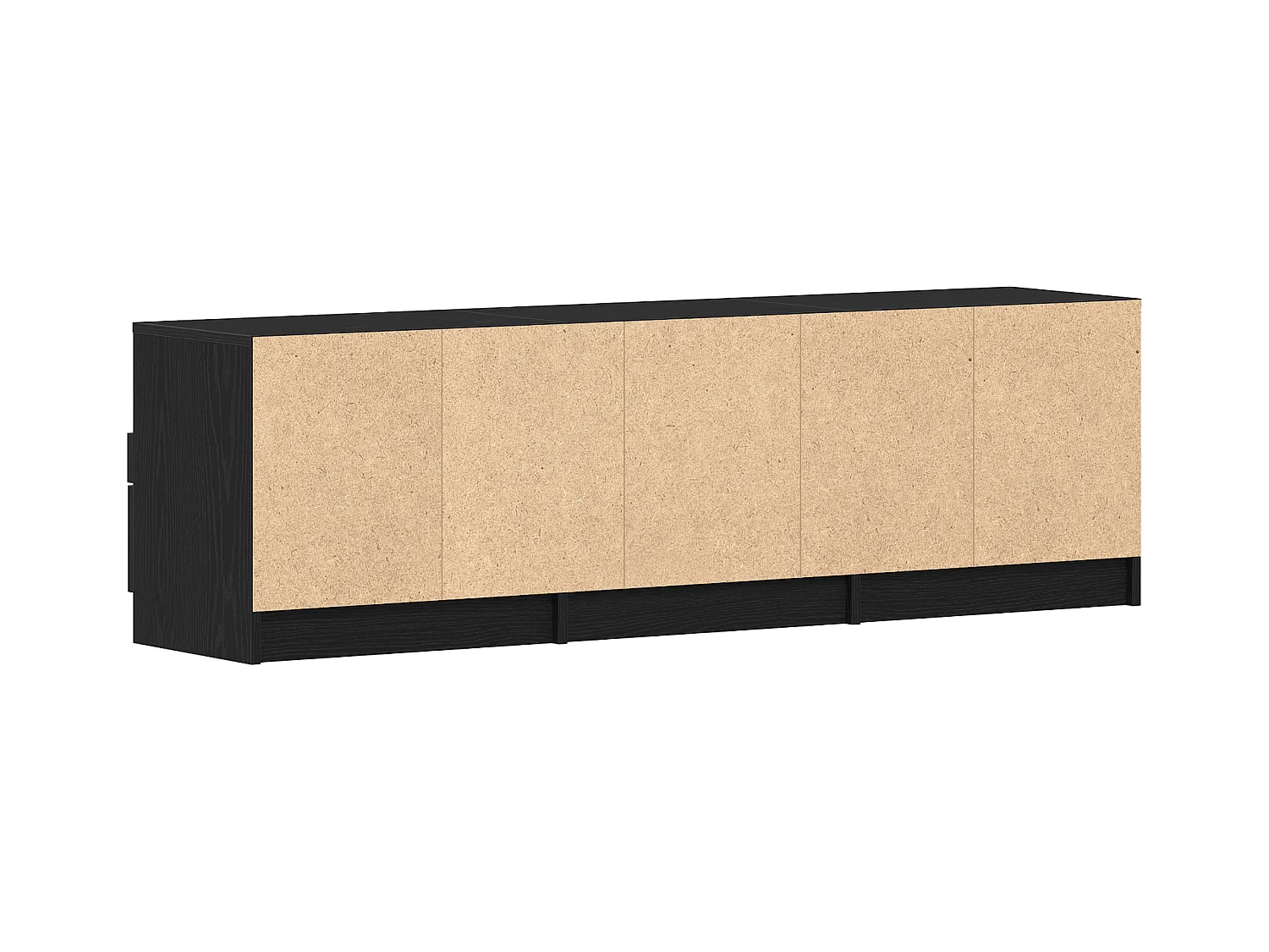 Zwarte eiken tv-kast 150x33,5x45 cm bewerkt hout