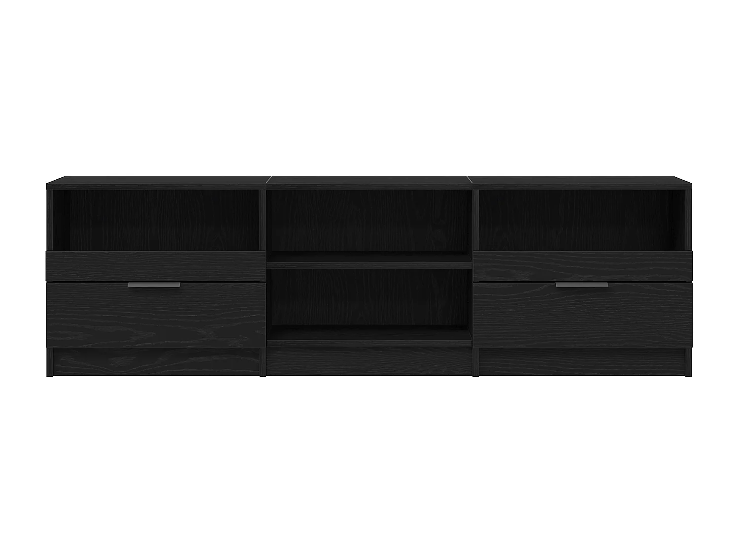 Meuble TV Noir Chêne 150x33,5x45 cm Bois d'ingénierie