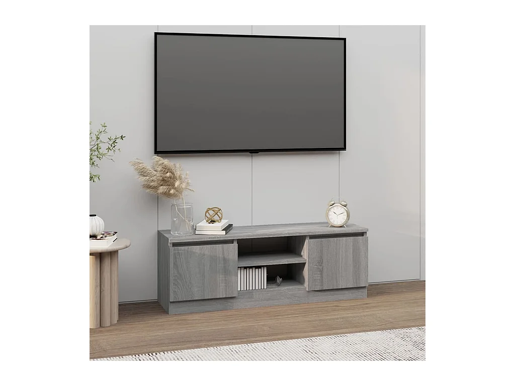 Meuble TV avec porte Sonoma gris 102x30x36 cm