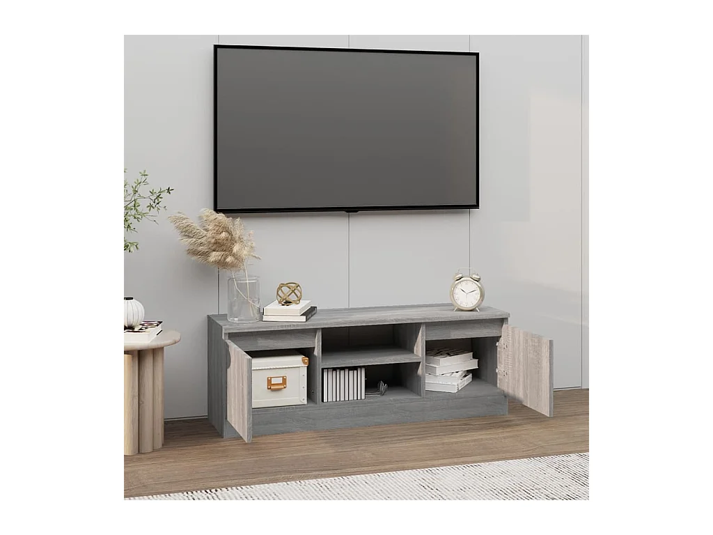 Meuble TV avec porte Sonoma gris 102x30x36 cm