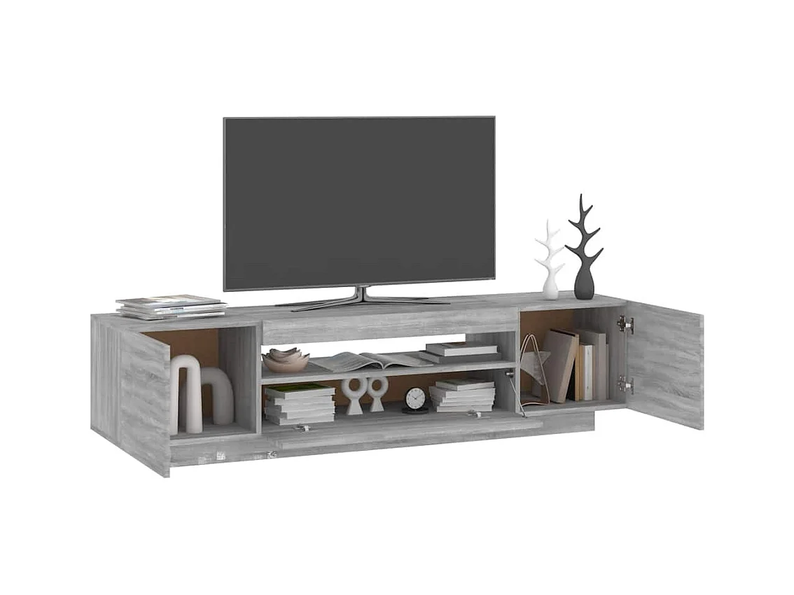 Meuble TV avec lumières LED Sonoma gris 160x35x40 cm