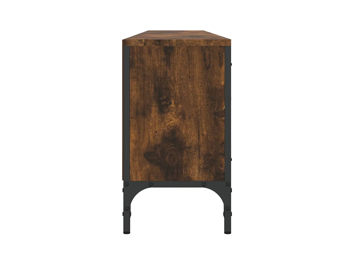 Meuble TV à tiroir chêne fumé 200x25x44 cm bois d'ingénierie