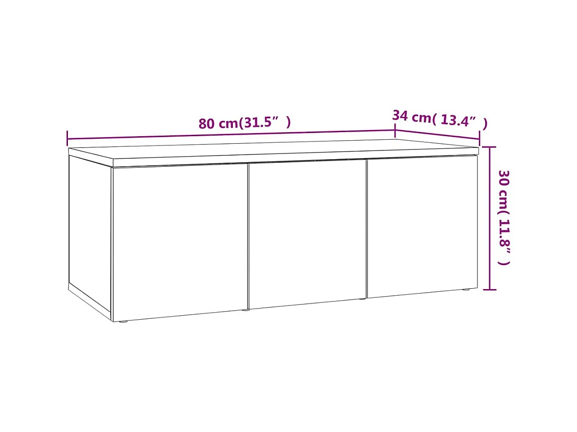 Meuble TV Chêne sonoma 80x34x30 cm Bois d'ingénierie