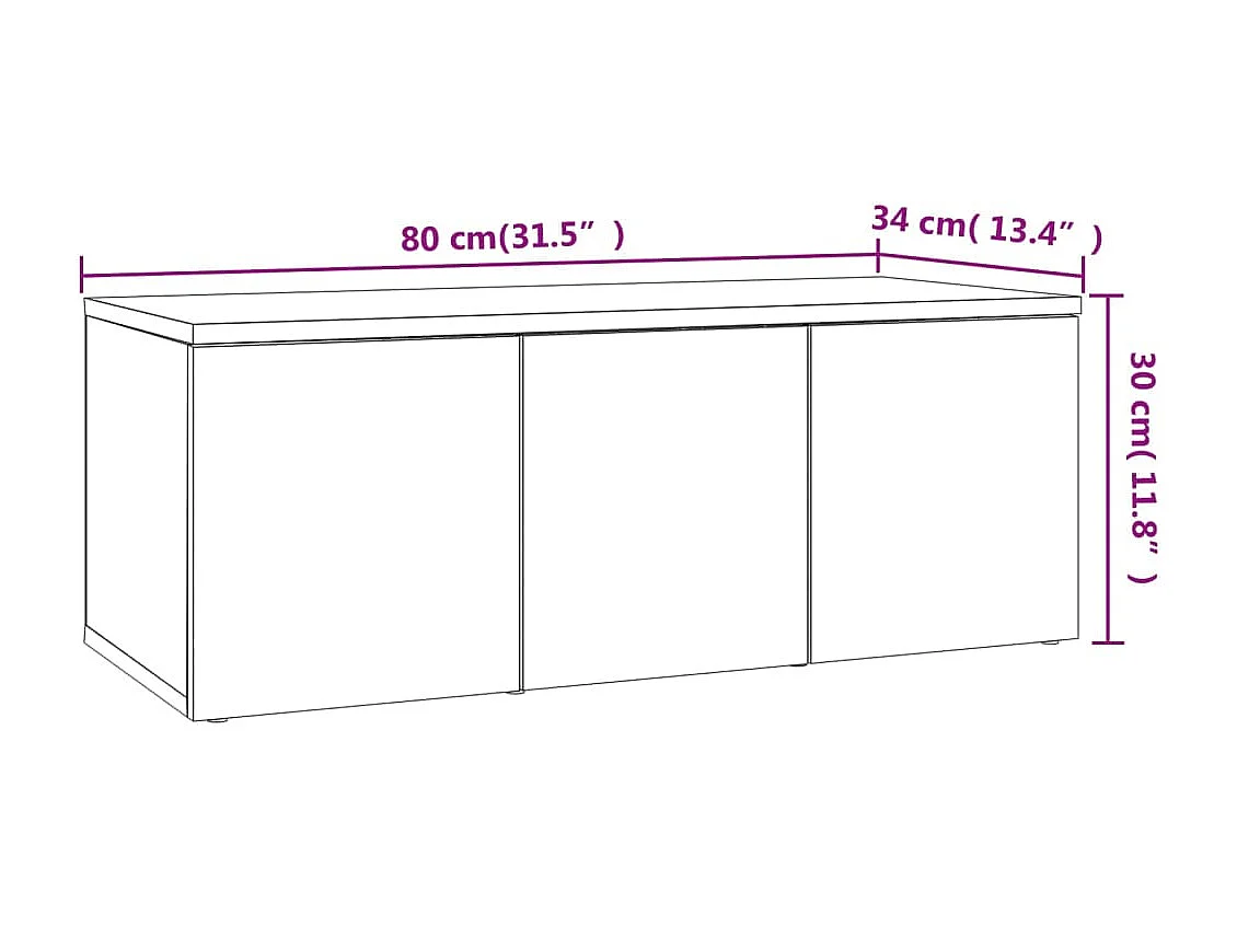 Meuble TV Chêne sonoma 80x34x30 cm Bois d'ingénierie