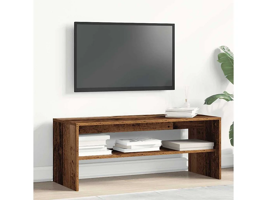 Meuble TV vieux bois 100x40x40 cm bois d'ingénierie