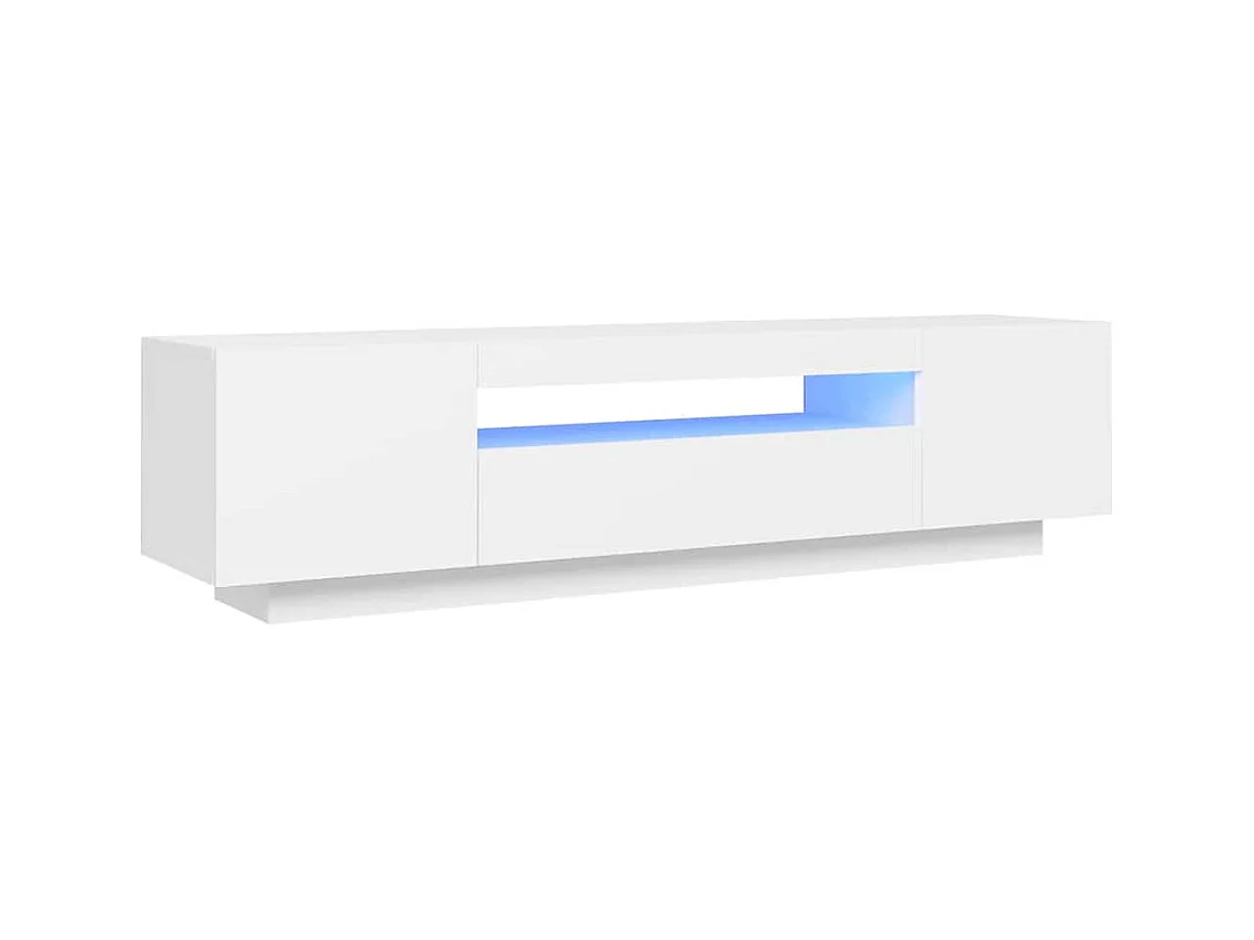 Meuble TV avec lumières LED blanc 160x35x40 cm