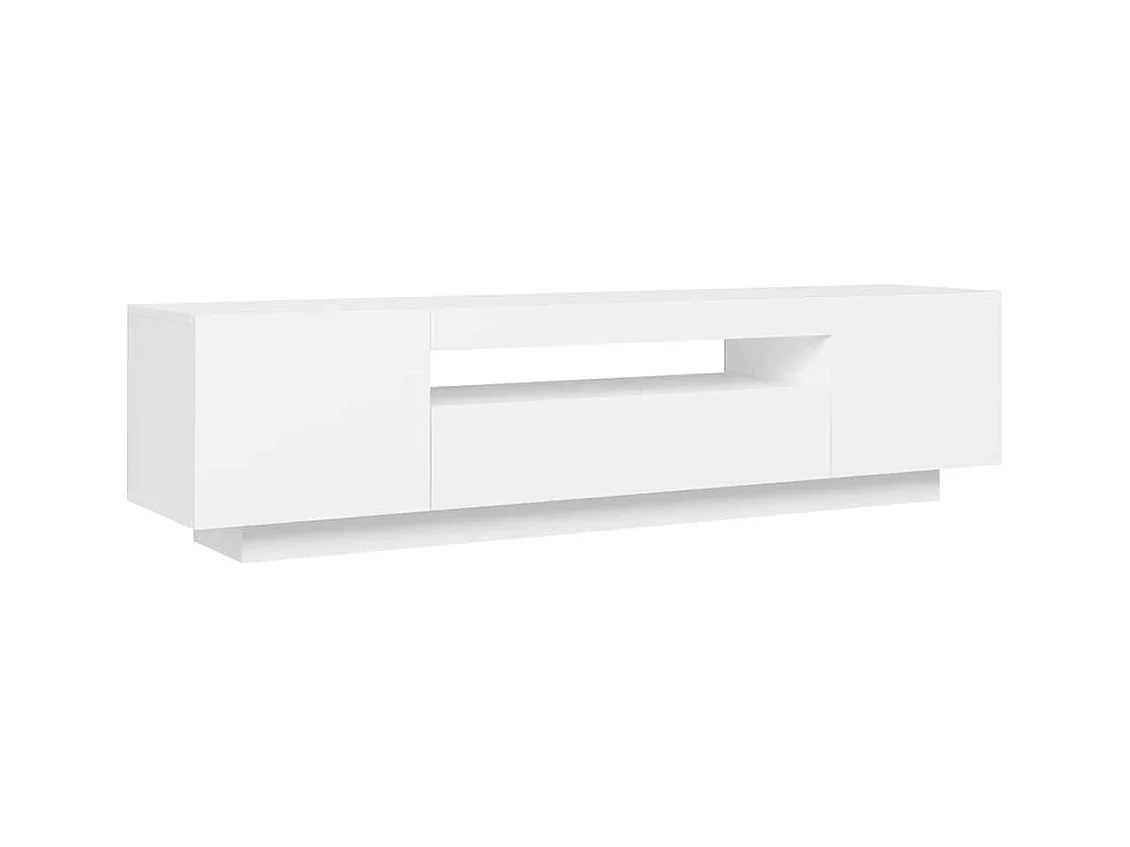 Meuble TV avec lumières LED blanc 160x35x40 cm