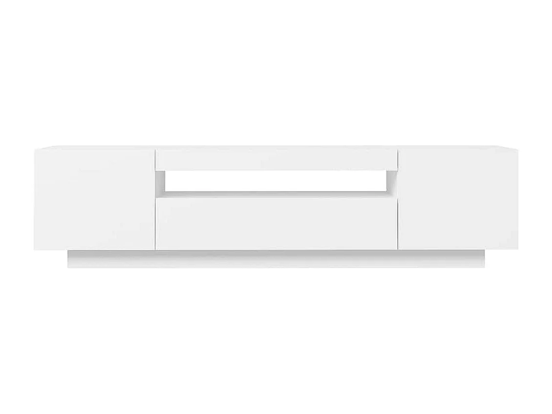 Meuble TV avec lumières LED blanc 160x35x40 cm