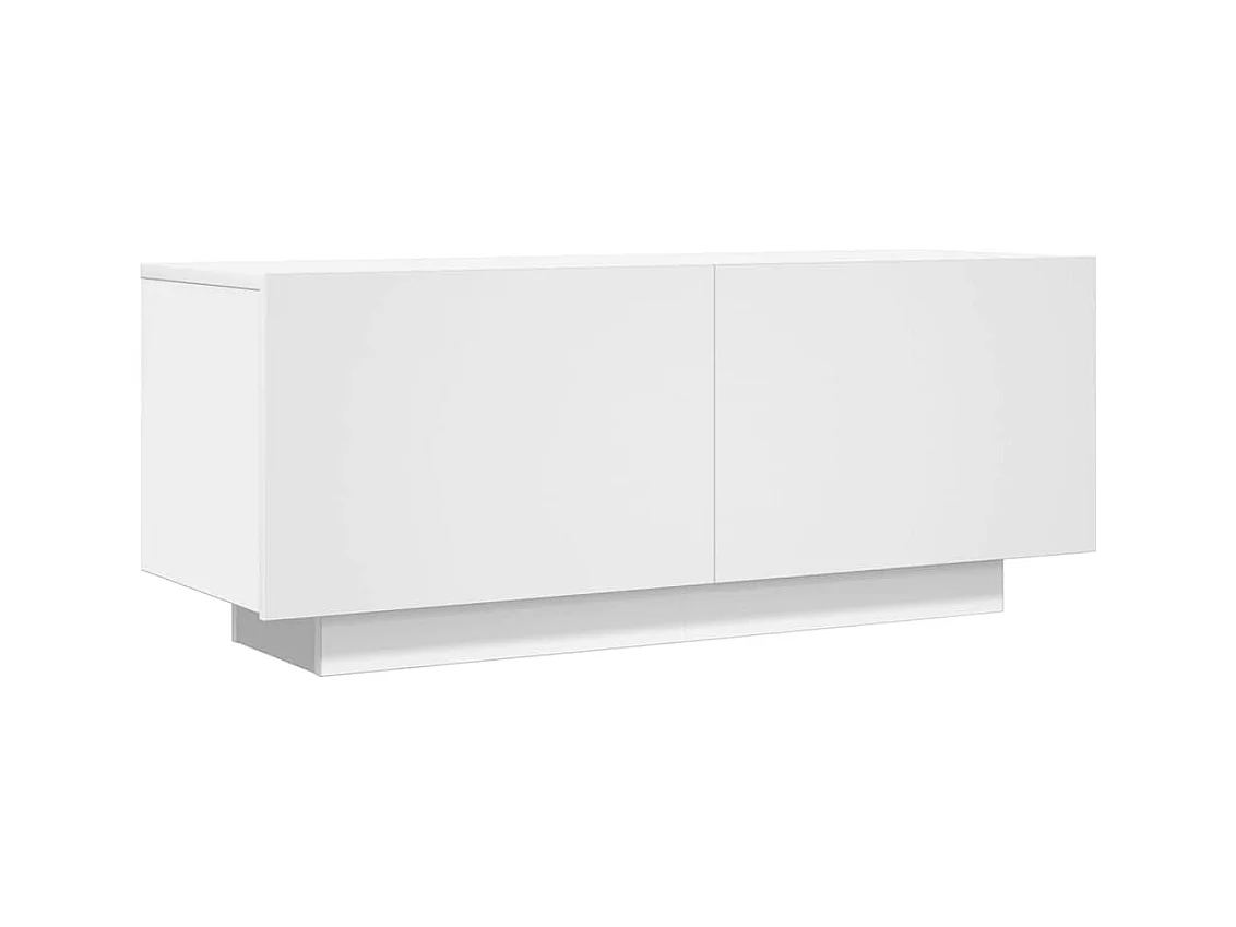 Meuble TV Blanc 100x35x40 cm Aggloméré