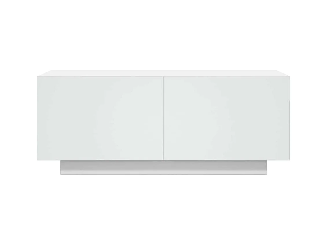 Meuble TV Blanc 100x35x40 cm Aggloméré