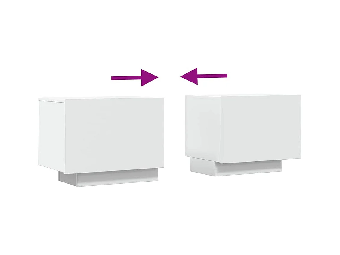 Meuble TV Blanc 100x35x40 cm Aggloméré