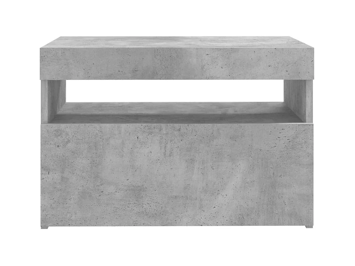 Meuble TV avec lumières LED gris béton 60x35x40 cm