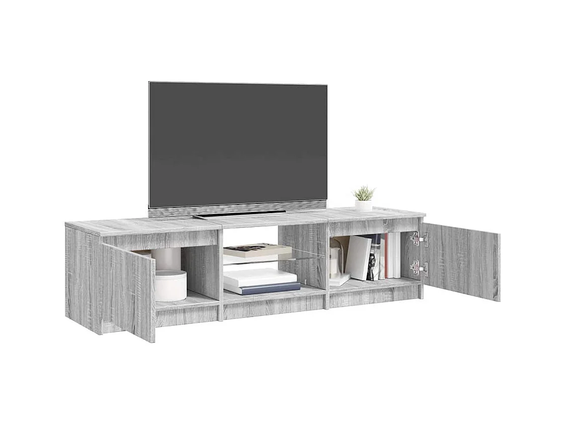 Meuble TV avec lumières LED Sonoma gris 140x40x36 cm
