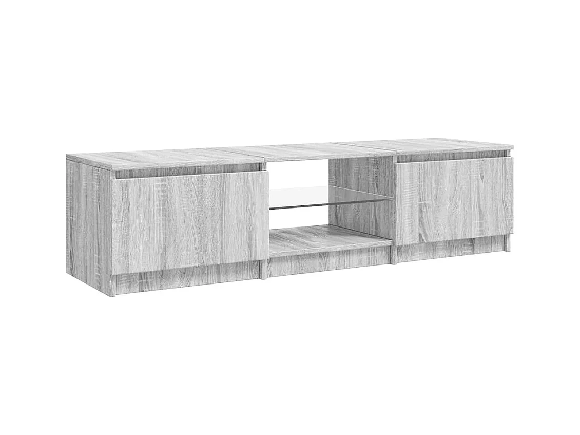 Meuble TV avec lumières LED Sonoma gris 140x40x36 cm