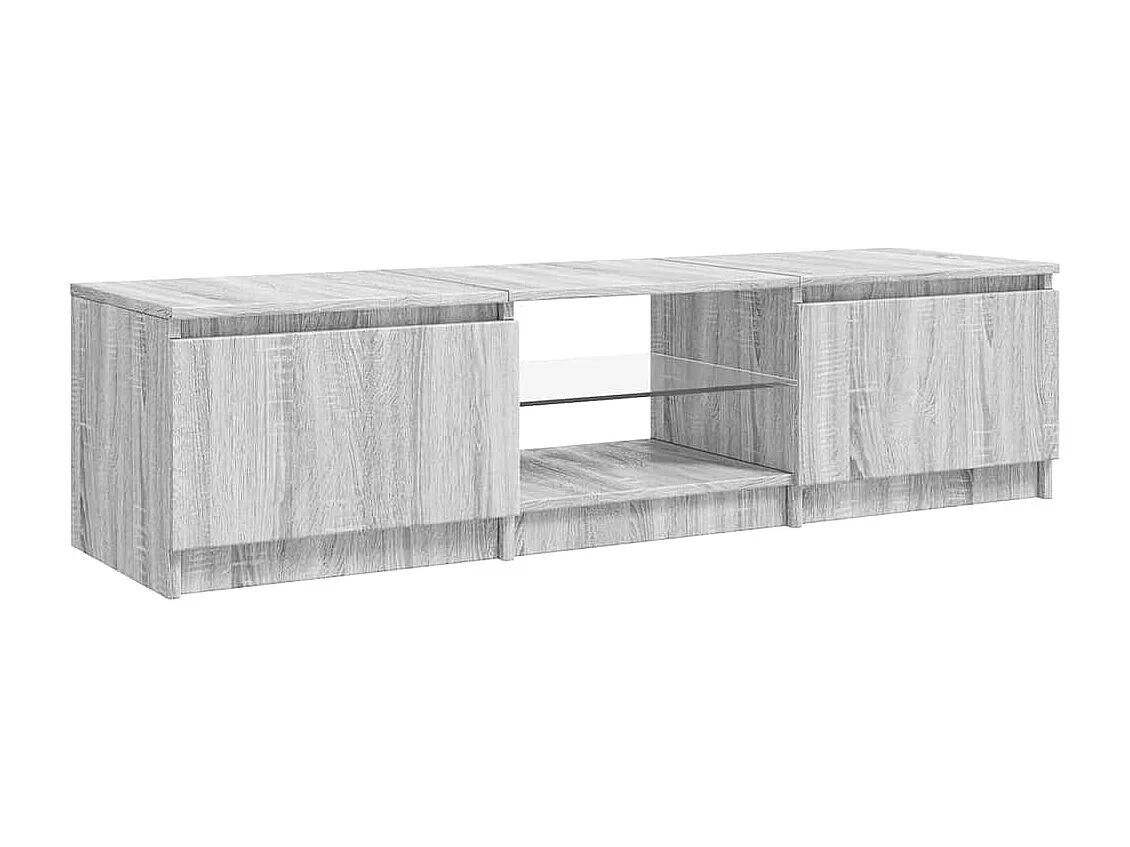 Sonoma grijs tv-meubel met ledverlichting 140x40x36 cm