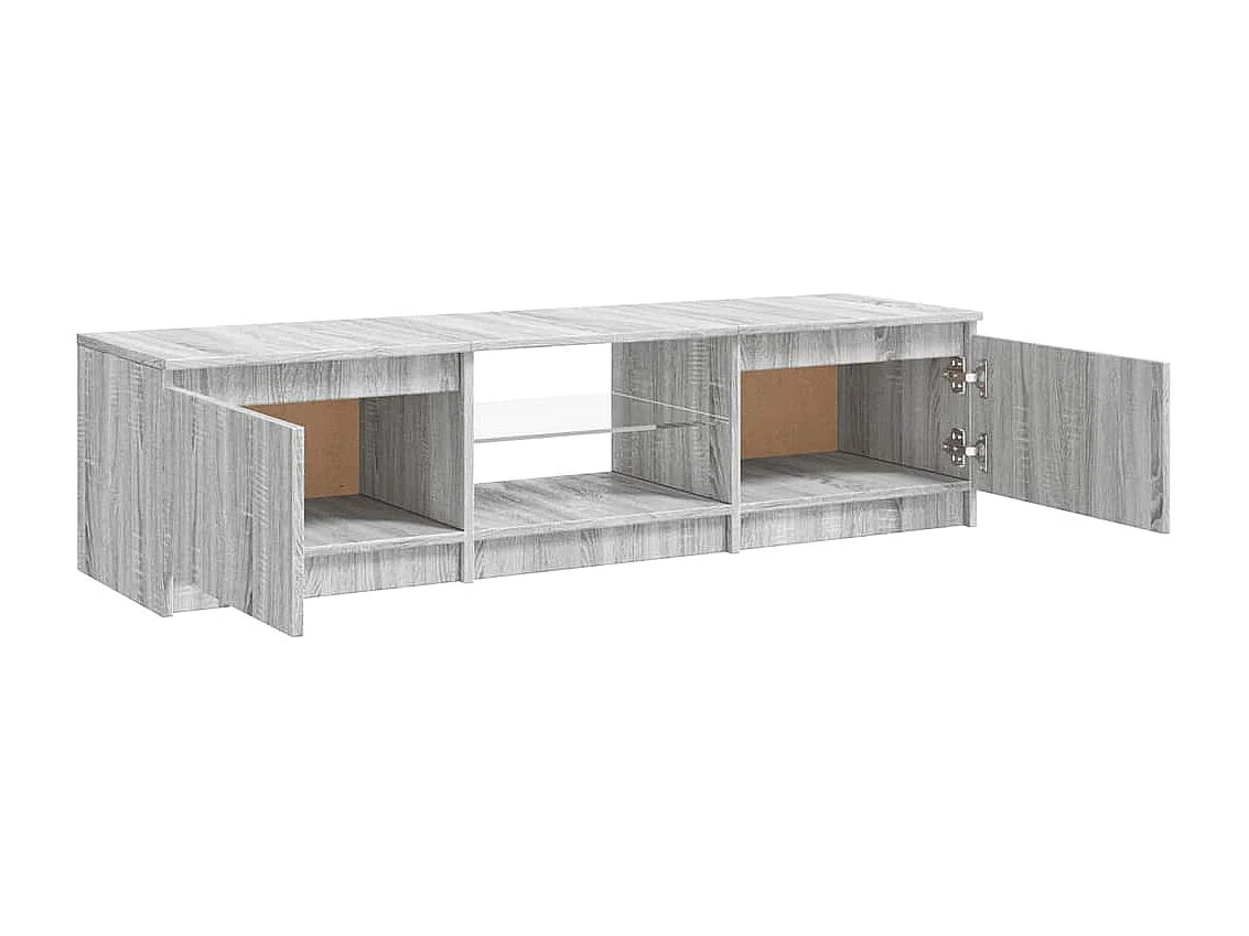 Sonoma grijs tv-meubel met ledverlichting 140x40x36 cm