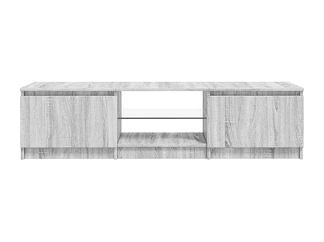 Sonoma grijs tv-meubel met ledverlichting 140x40x36 cm