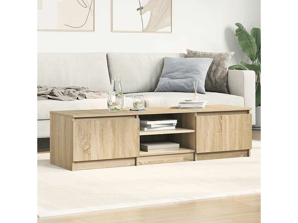 Mueble de TV de roble Sonoma 140x40x35,5 cm Madera de ingeniería