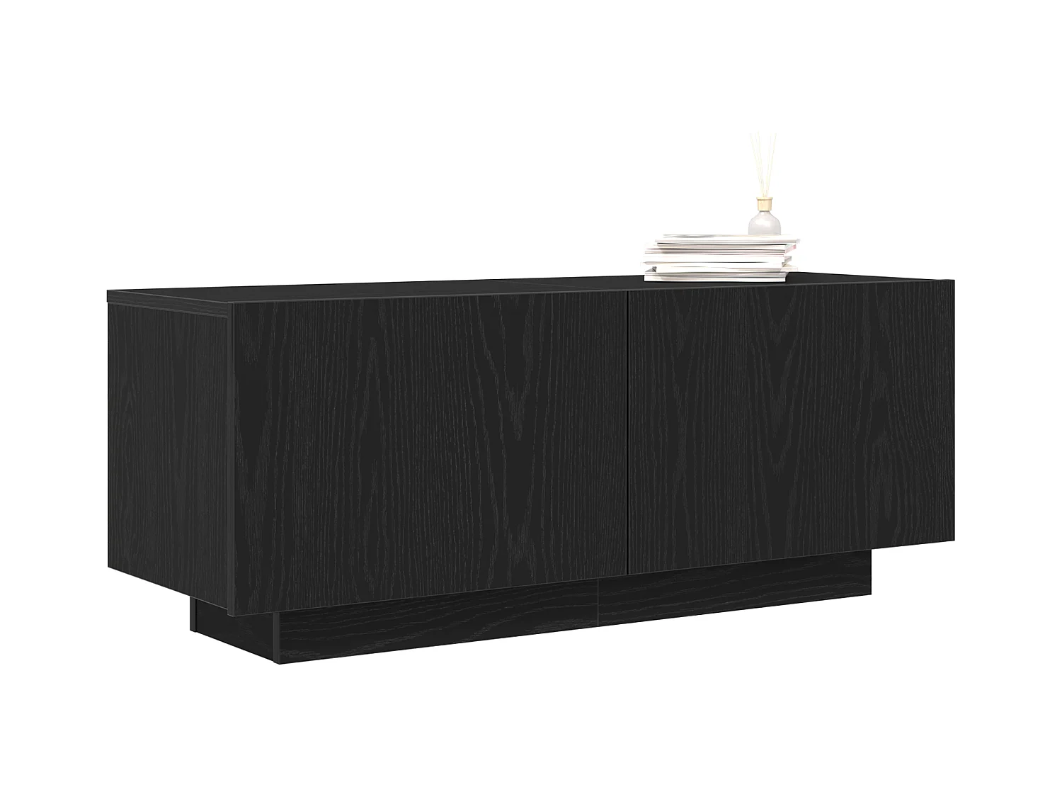 Meuble TV Chêne Noir 100x35x40 cm En bois d'ingénierie