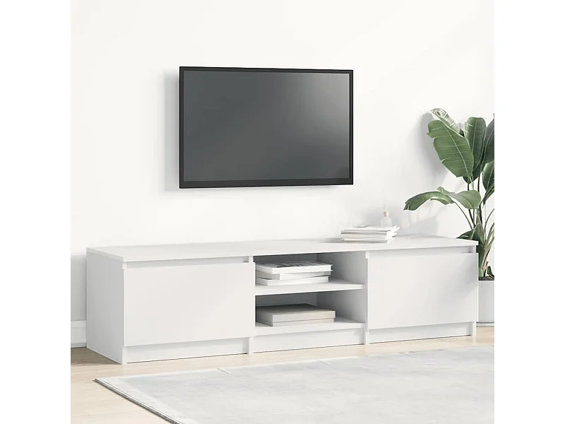 Weißer TV-Schrank 140x40x35,5 cm Holzwerkstoff