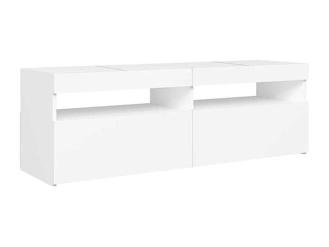 Meuble TV avec lumières LED blanc 120x35x40 cm
