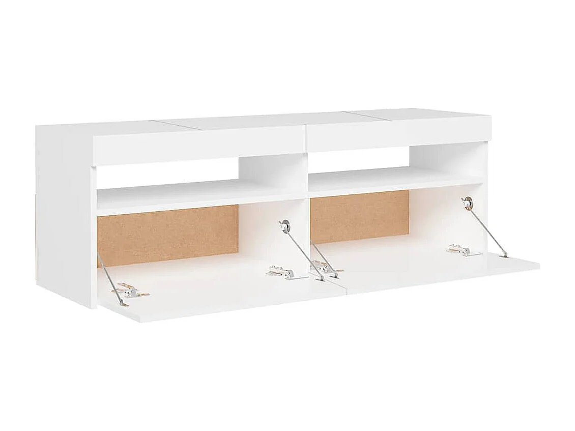 Meuble TV avec lumières LED blanc 120x35x40 cm