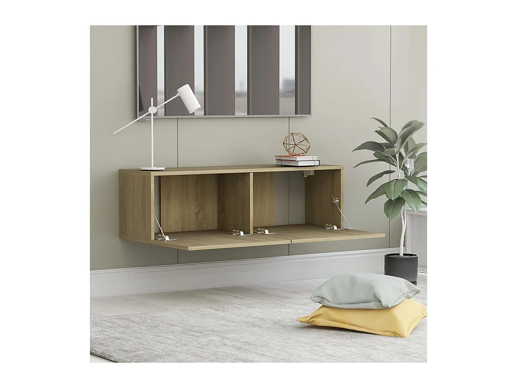 Meuble TV Chêne sonoma 100x30x30 cm Bois d’ingénierie