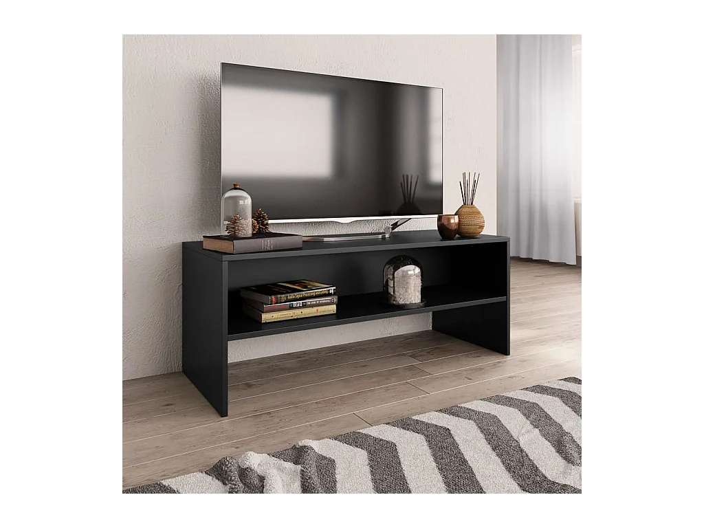 Meuble TV Noir 100x40x40 cm Bois d’ingénierie