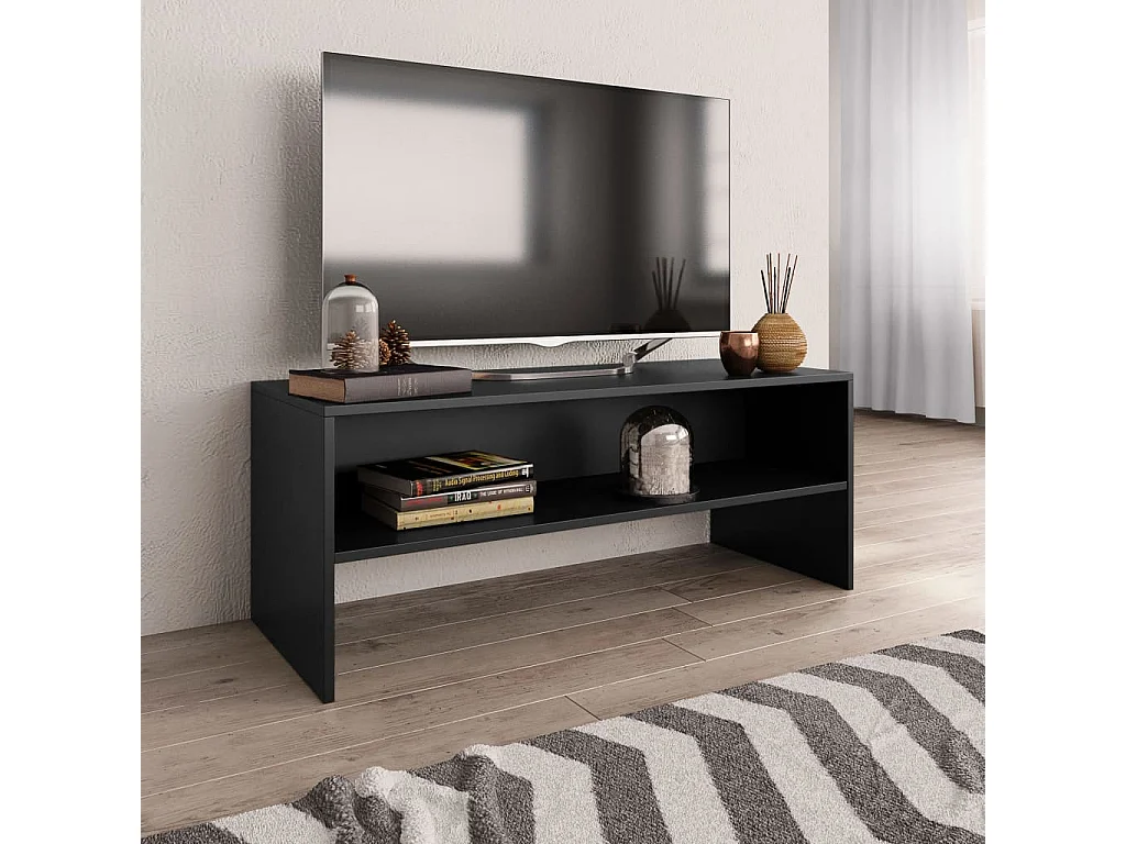 Mueble de TV negro 100x40x40 cm Madera de ingeniería