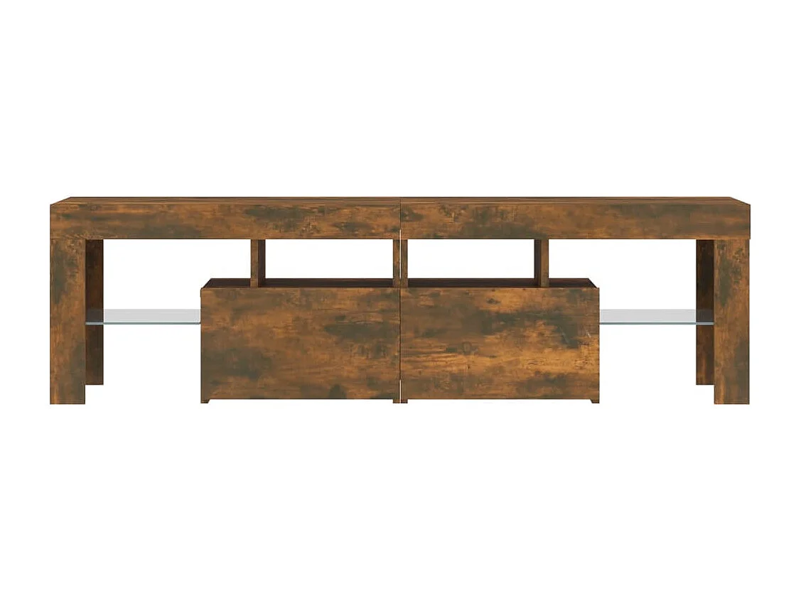Mueble de TV con luces LED Roble ahumado 140x36,5x40 cm