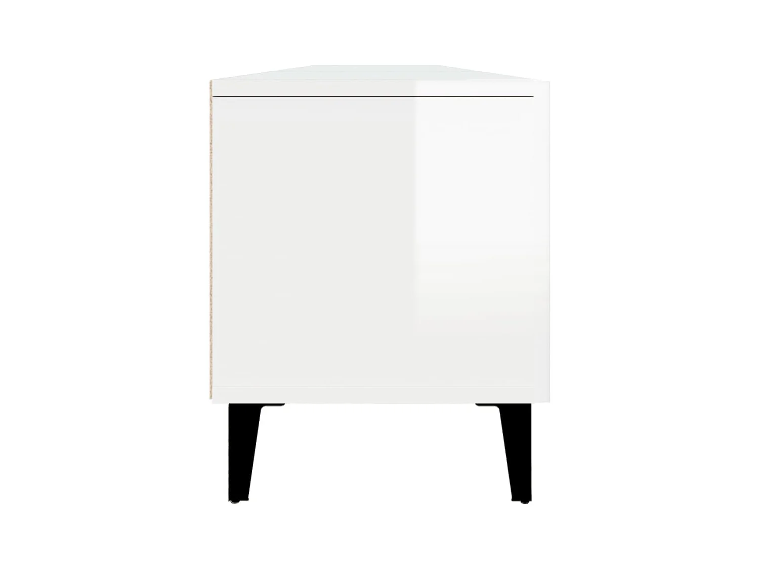 Meuble TV blanc brillant 180x31,5x40 cm bois d'ingénierie